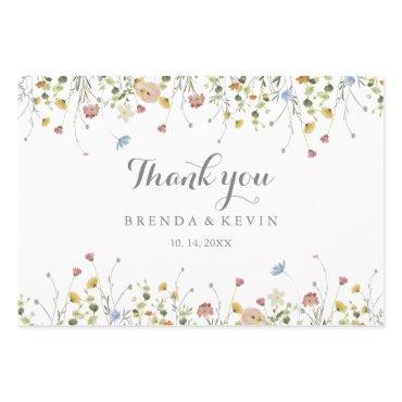 Colorful Dainty Wild Flowers Wedding Wrapping Paper Sheets