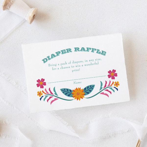 Colorful Fiesta Baby Shower Diaper Raffle Ticket