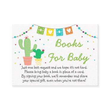 Colorful Fiesta Cactus Baby Shower Book Request Enclosure Card