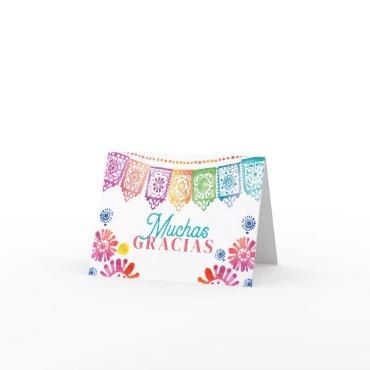 Colorful Mexican Fiesta Muchas Gracias  Thank You Card