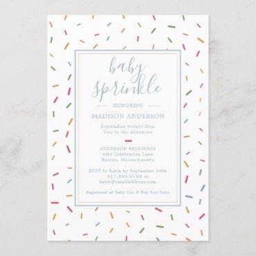 Colorful Sprinkles Baby Sprinkle Baby Shower Invitation