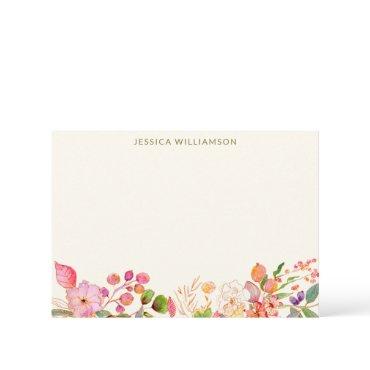Colorful Watercolor Floral Custom Baby Shower Thank You Card