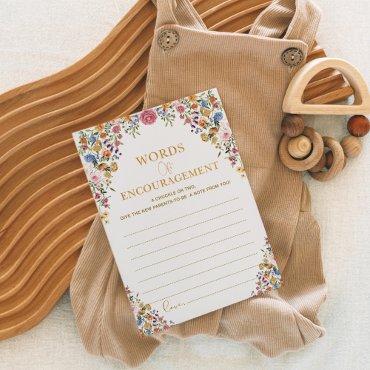 Colorful Wildflower Baby Advice & Wishes Game Card