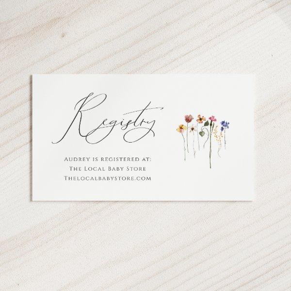 Colorful Wildflower Baby Registry  Enclosure Card