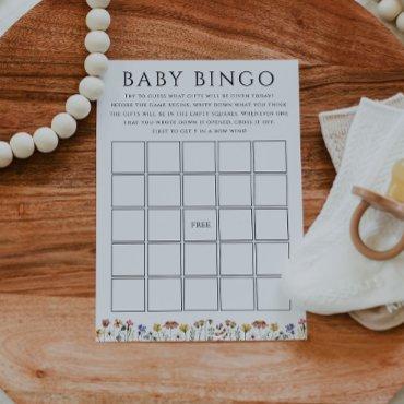 Colorful Wildflower Baby Shower Baby Bingo Card