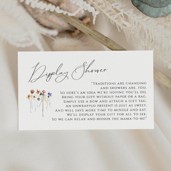 Colorful Wildflower Baby Shower Display Shower Enclosure Card
