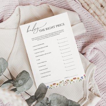 Colorful Wildflower Baby Shower Right Price Card