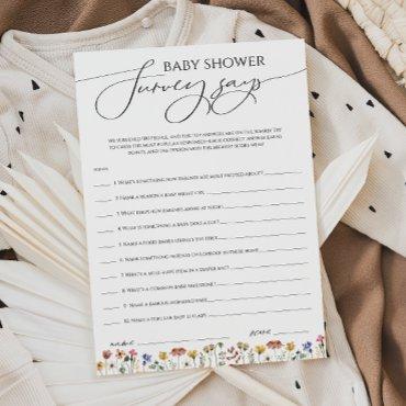 Colorful Wildflower Baby Shower Survey Says Card