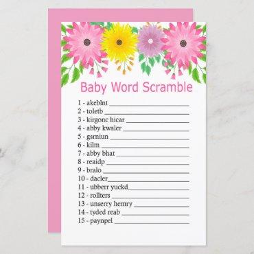 Colorfull flowers Baby word scramble game