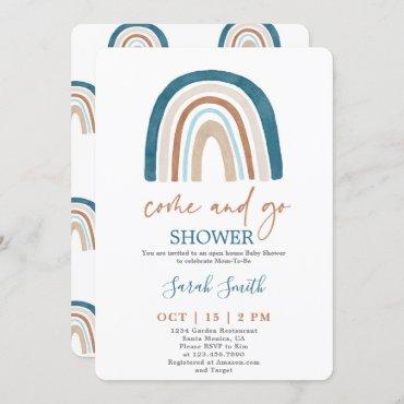 Come and Go Rainbow Baby Shower boy Invitation