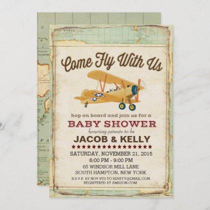 Come Fly Baby Shower Airplane Travel