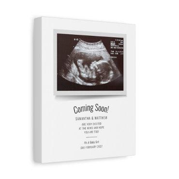 Coming Soon Gender Ultrasound Photo Pregnancy Wooden Box Sign