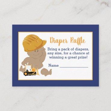 Construction Baby Shower Diaper Raffle Cards