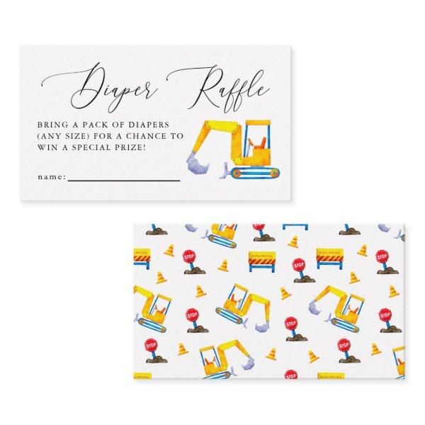 Construction Baby Shower Diaper Raffle Ticket Enclosure Card