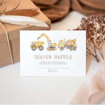 Construction Diaper Raffle  Enclosure Card