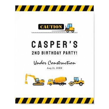 Construction Dump Truck Birthday Welcome Sign