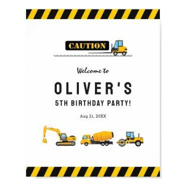 Construction Dump Truck Party Welcome Sign