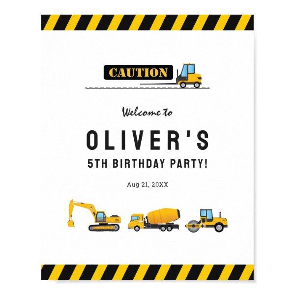 Construction Dump Truck Party Welcome Sign