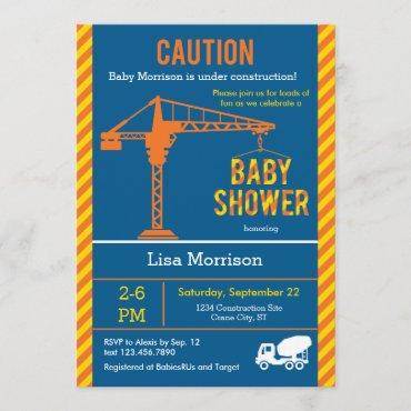 Construction Site Baby Shower Invitation