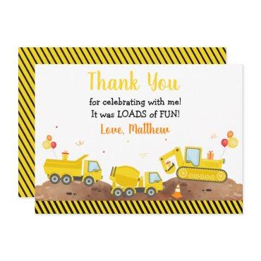 Construction Truck Loads Of Fun Birthday Thank You