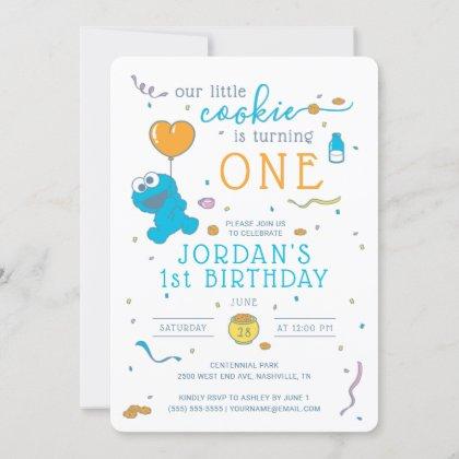 Cookie Monster | Our Little Cookie is Turning One Invitation