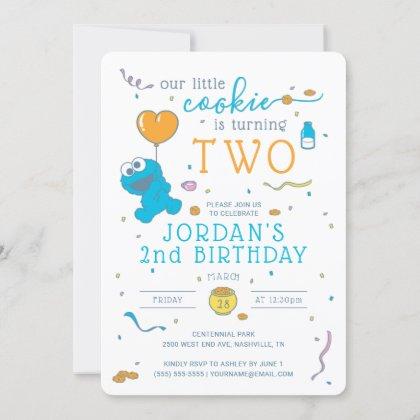 Cookie Monster | Our Little Cookie is Turning Two Invitation