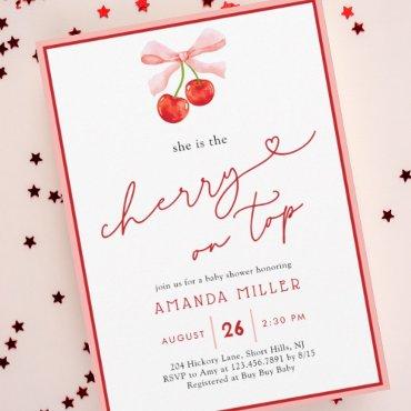 Coquette Cherry on Top Baby Girl Shower
