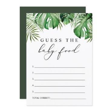 CORA Tropical Baby Food Baby Shower Game Card