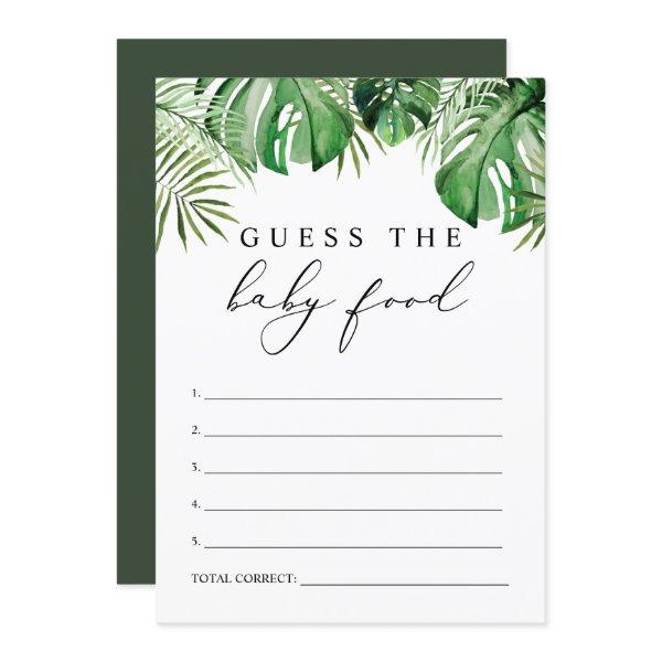 CORA Tropical Baby Food Baby Shower Game Card
