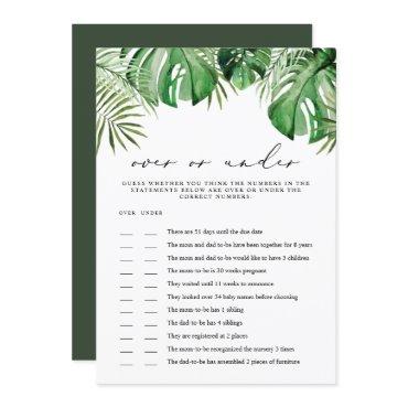 CORA Tropical Over Under Baby Shower Game Card