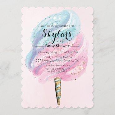 Cotton Candy Baby Shower Invitation