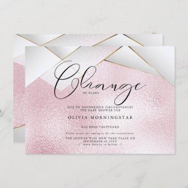 Cotton Candy Pink  Pearl Facets Postponed Shower Invitation