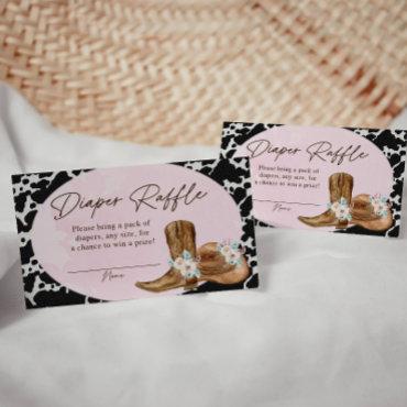 Country Cowgirl Diaper Raffle Cards