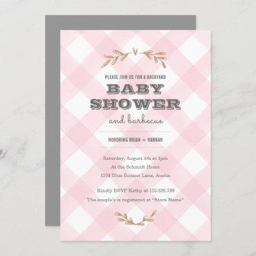 Country Gingham Baby Shower Invitation