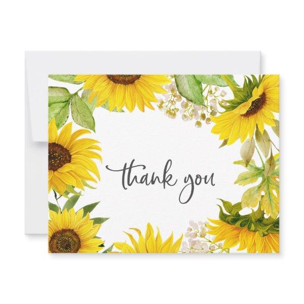 Country Sunflower Thank You Card