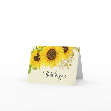 Country Sunflower | Yellow Wedding Thank You Card