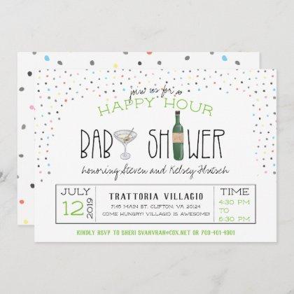 Couples Baby Shower | Happy Hour Invitation