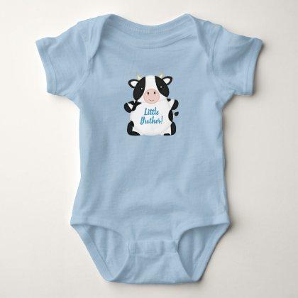 Cow Baby Shower Blue Baby Bodysuit