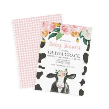 Cow Pink Floral and Gingham