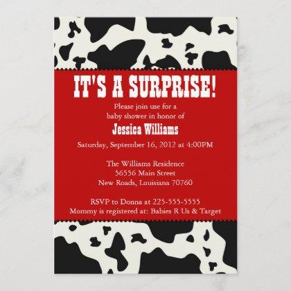 Cow Print Baby Shower Invitation