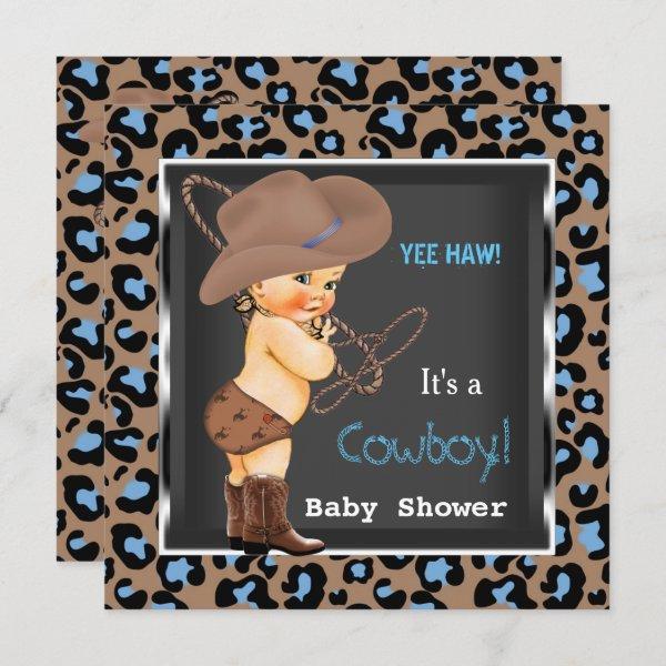Cowboy Baby Shower Boy Blue Brown
