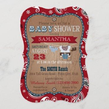 Cowboy Bandanna Jumper Baby Shower Invitation