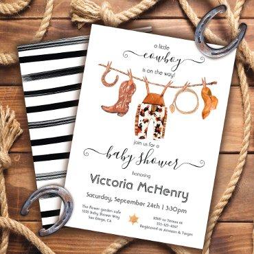 Cowboy Western Baby Boy Clothesline Baby Shower In