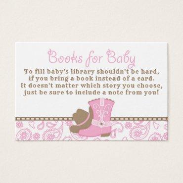Cowgirl Baby Shower Bring a Book Request Card