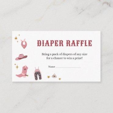 Cowgirl Baby Shower Diaper Raffle Enclosure Card