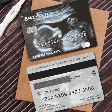 Credit Card Ultrasound Photo Baby Shower