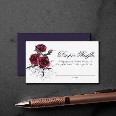 Creepy Beautiful | Gothic Floral Bat Diaper Raffle Enclosure Card