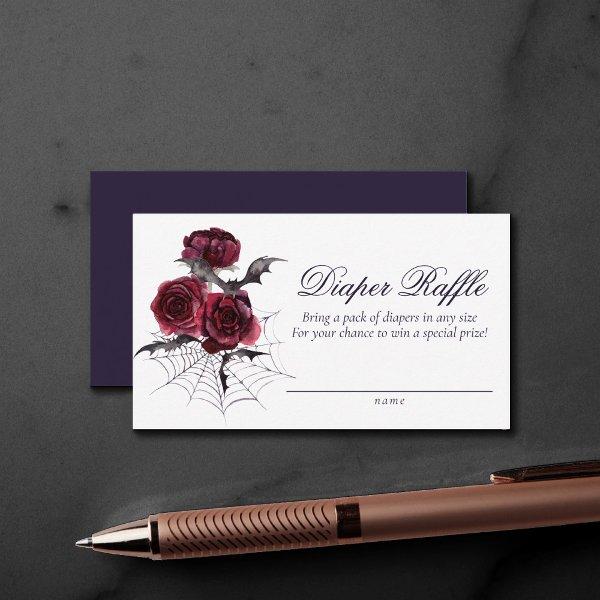 Creepy Beautiful | Gothic Floral Bat Diaper Raffle Enclosure Card
