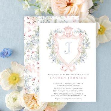 Crown Crest Monogram Pink Blue