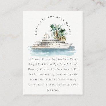 Cruise Ship Palm Seascape Books For Baby Shower Enclosure Card